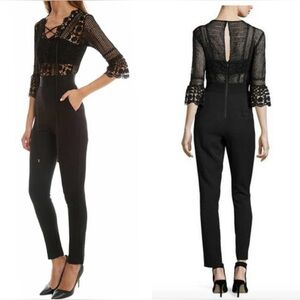 Self-Portrait Black Lace Jumpsuit